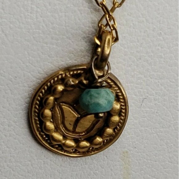 Necklace Gold Plated Satya Pendant 18" - Picture 9 of 12